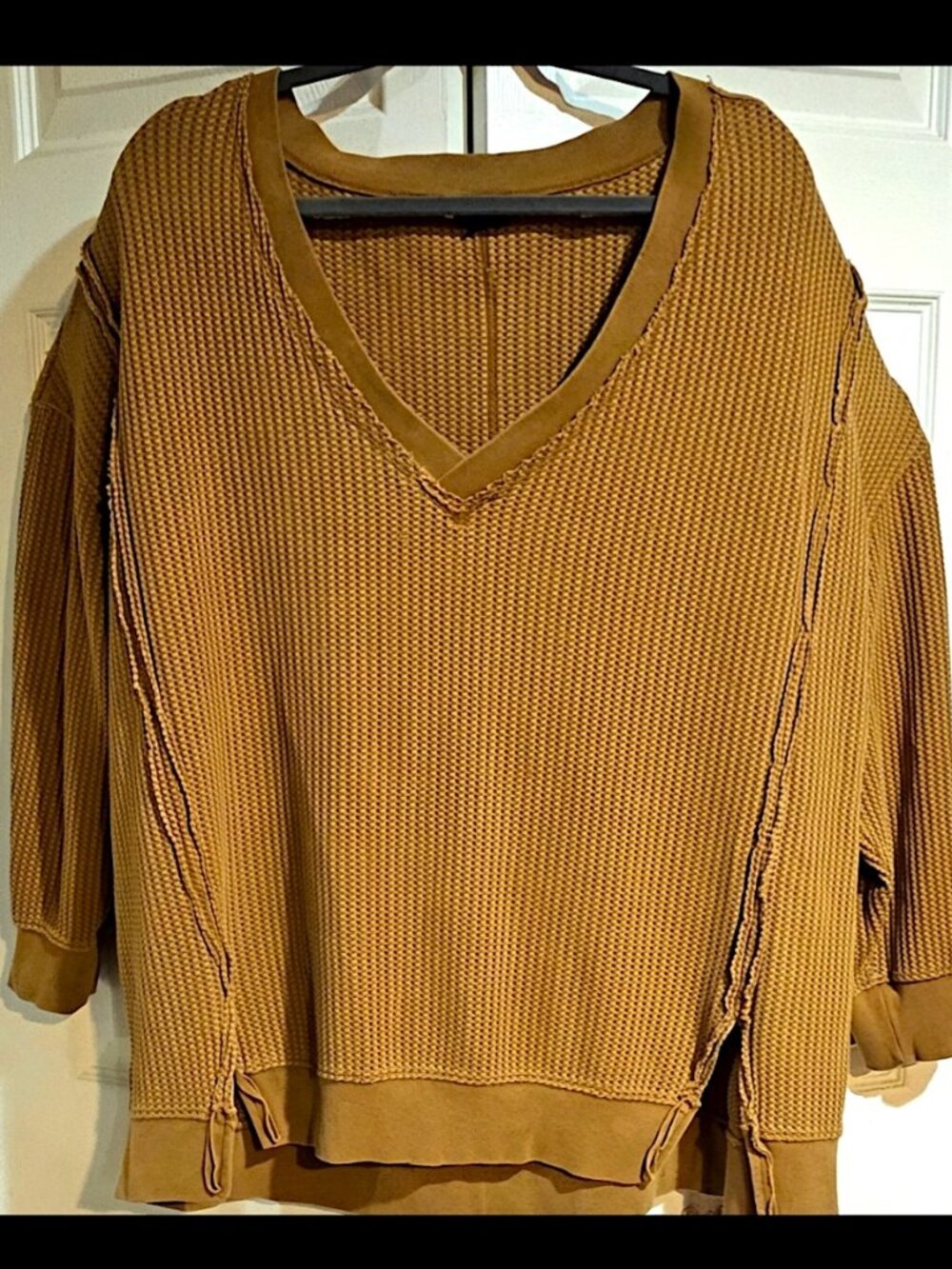 VGUC Torrid Oversized Waffle Top in Tobacco Brown, Size 1 (Fits Like 3X) - Picture 6 of 10